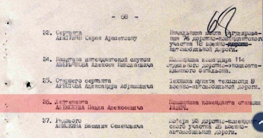 Приказ о награждении. Строка с Алексеевым П.А.