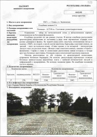 Паспорт воинского захоронения в г. Олава-1