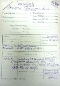 учетная карточка
