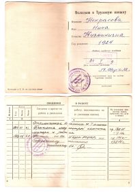 Вкладыш в Трудовую книжку 1