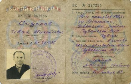 Военный билет офицера стр.1