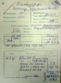 учетная карточка