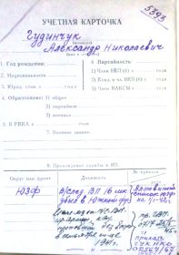 учетная карточка