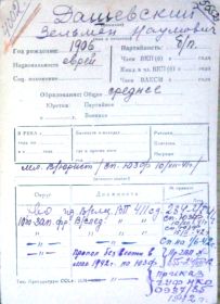 учетная карточка