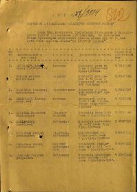 Акт вручения медали "За оборону Москвы"