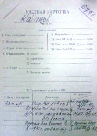 учетная карточка