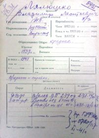 учетная карточка