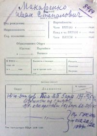 учетная карточка