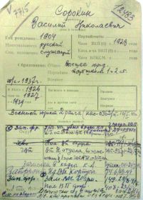 учетная карточка