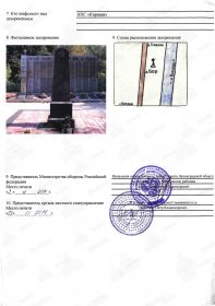 Учетная карточка воинского захоронения д. Бор Глажевское с.п. Лист 2