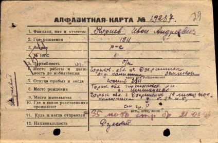 Алфавитная карта