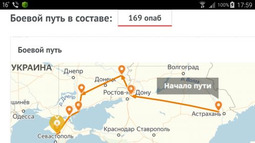 Карта боевого пути