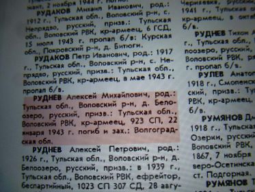 С тульской книги памяти . Здесь ошибка : служил в 932 сп,из похоронки