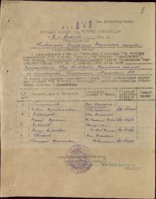 АКТ О ВРУЧЕНИИ МЕДАЛИ ЗА ОБОРОНУ ЛЕНИНГРАДА 02.04.1944