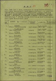 Акт № 13 от 06.07.1946 о вручении медали личному составу 69-ого отряда отдела АСС ЧФ