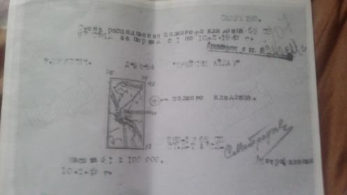 Схема расположения полкового кладбища -69 сп