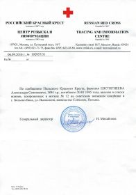 справка Красного креста о захоронении