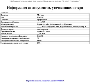 Информация из документов, уточняющих потери 56986319