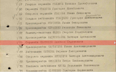 Продолжение выписки из Указа о награждении Карпенко А.С.