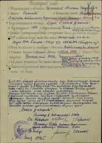 наградной лист орден Славы 2 степени