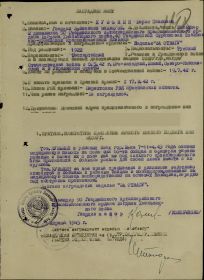 Приказ подразделения №: 18/н от: 07.05.1945 Издан: 40 гв. сд 31 гв. ск 4 гв. А 3 Украинского фронта