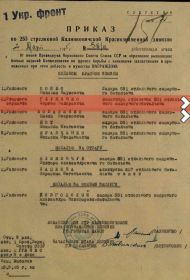 Наградной лист