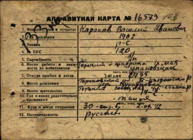 Алфавитная карта
