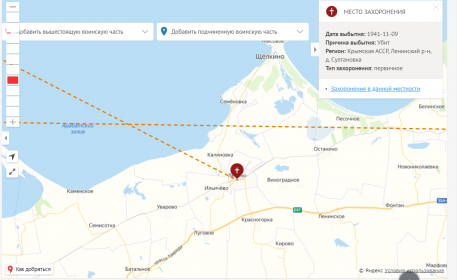 Место захоронения  (как оказалось - ошибочно )