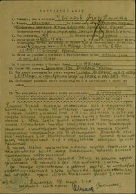Наградной лист. Орден Отечественной войны I степени  № 141691