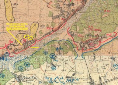 Фрагмент карты 6 гв. А от 29.08.1943 г.