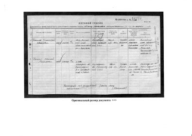 Именной список невозвратных потерь апрель 1944 г.