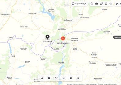 карта 2020 территории боев с.Муром-с.Огурцово, г.Волчанск.