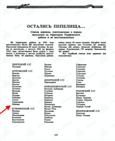 Список деревень, уничтоженных в период оккупации на тер. Парфинского района.
