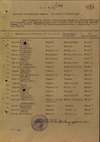 Документ о награждении медалью «За оборону Сталинграда»