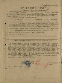 Медаль «За отвагу». Наградной лист