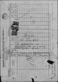 документы  из оперативного штаба 1031- стрелкового полка