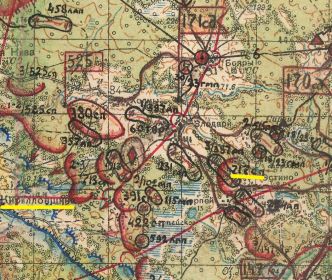 Фрагмент карты положения частей 34 А на 19.05.1942 г.