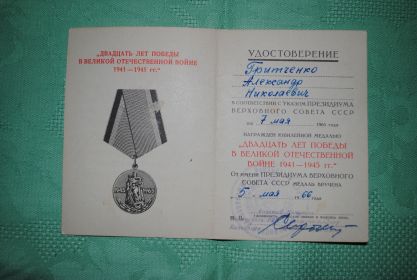 Двадцать лет Победы в Великой Отечественной войне