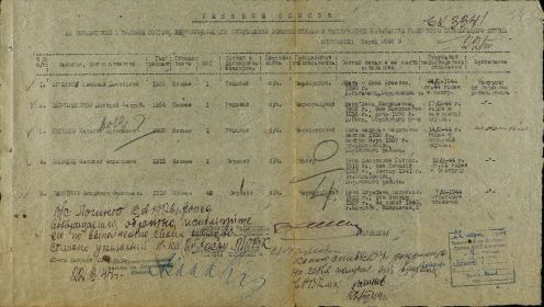 Именной список сержантского и рядового состава...22 марта 1944