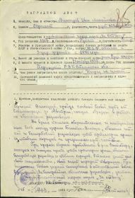 Наградной лист