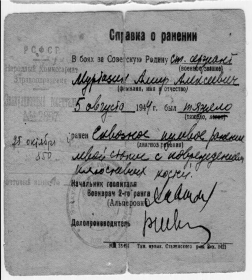 Справка о ранении
