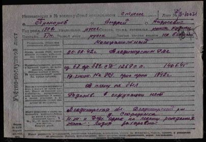 Учётно-послужной лист