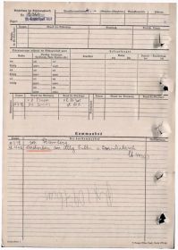 Документ учетный (немецкий) о смерти и захоронении пленного красноармейца
