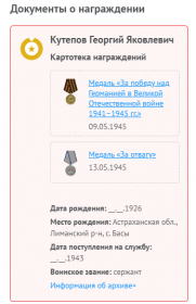 Картотека награждений