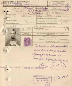 Информация о военнопленном