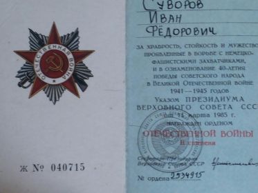 орден Отечественной Войны 2-ой степени