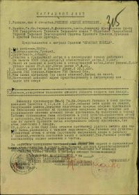 Наградной лист