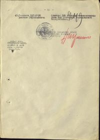 Копия наградного листа из военного архива, копия приказа о награждении