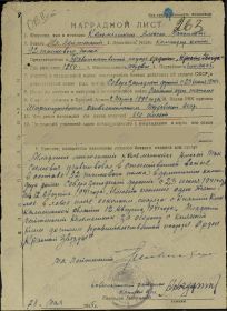 Наградной лист