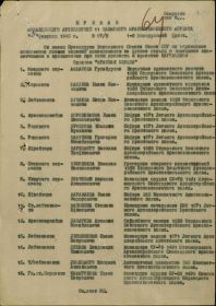 Приказ о награждении Орден Красной Звезды 04.02.1945